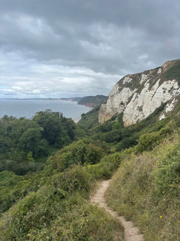 Beer to Branscombe walk, dramatic cliff sea view
