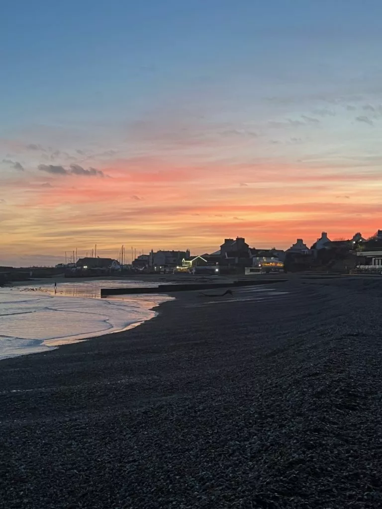 lyme regis beach sunset view