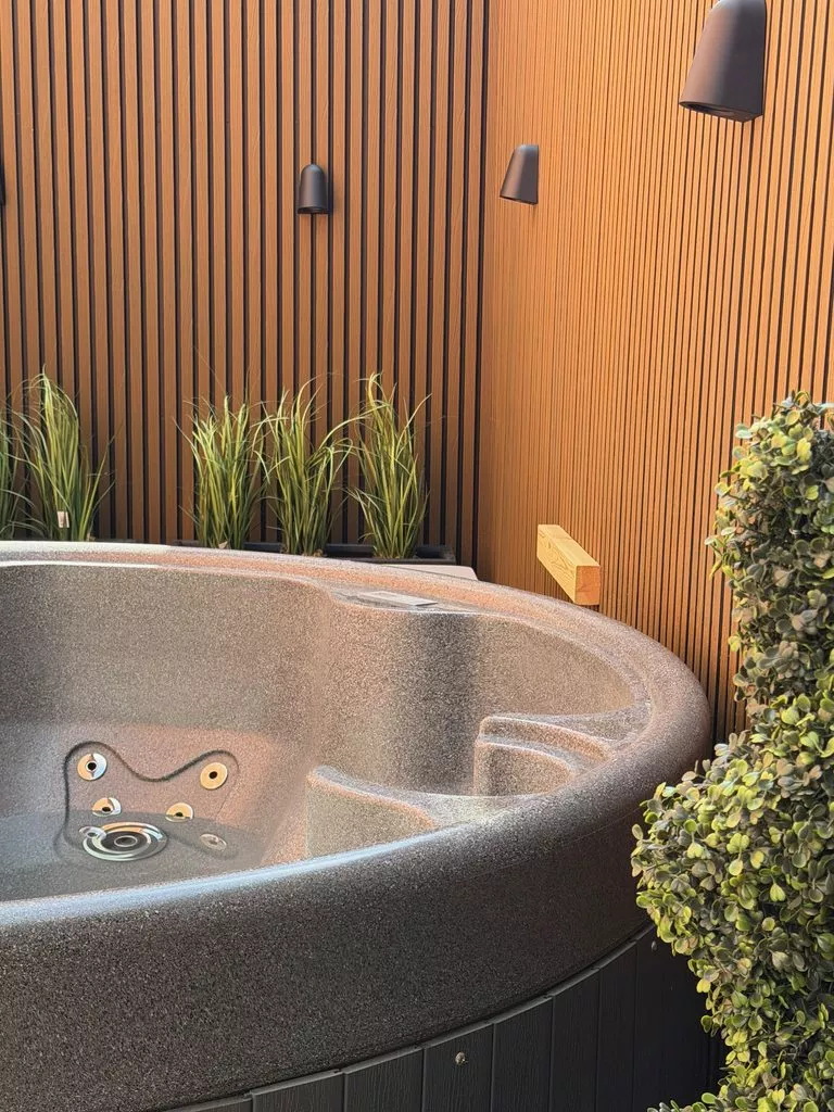 hot tub added to lym house in lyme regis 