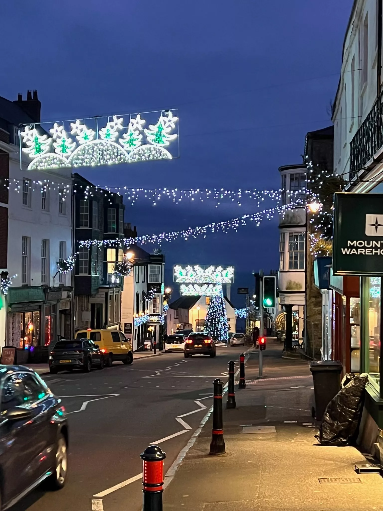 christmas lights on lyme regis high street